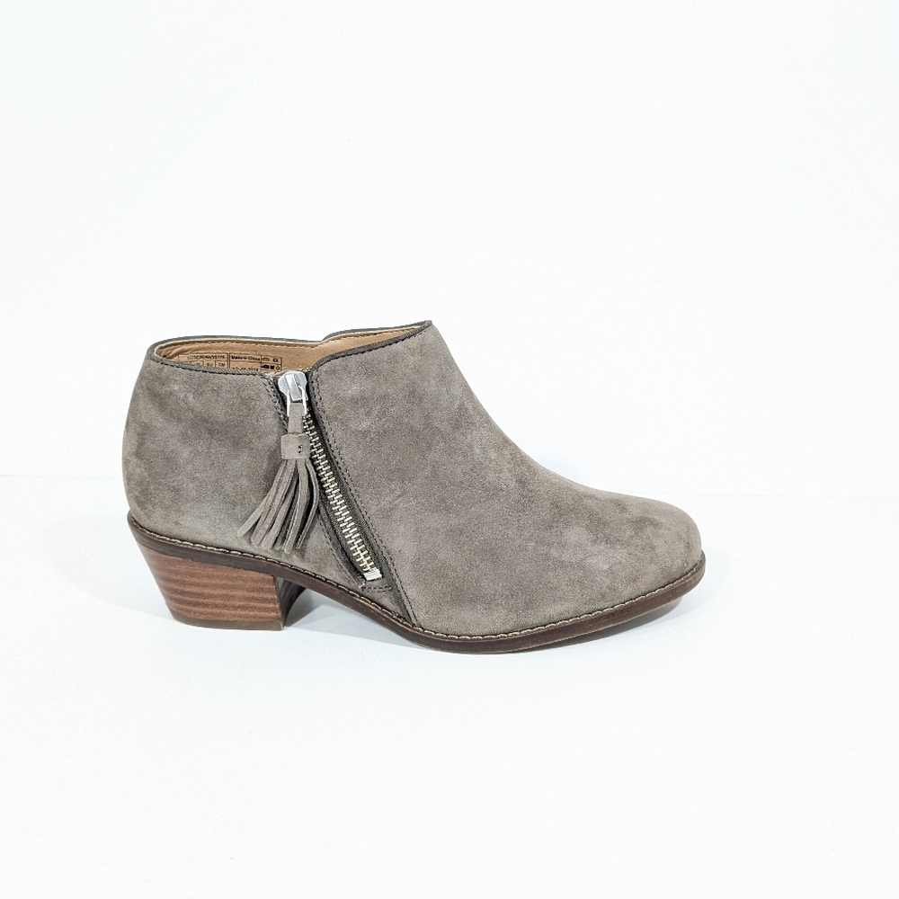 Vionic Ankle Boots sz 6.5 Women Fall Booties Serena Suede Block Heel zipper